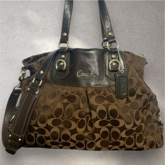 Coach Ashley Signature Brown Carryall - Picture 1 of 10